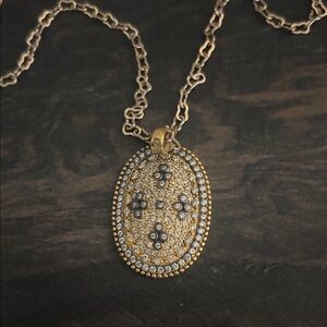 Freida Rothman Elegant Gold and Silver Pendant Necklace